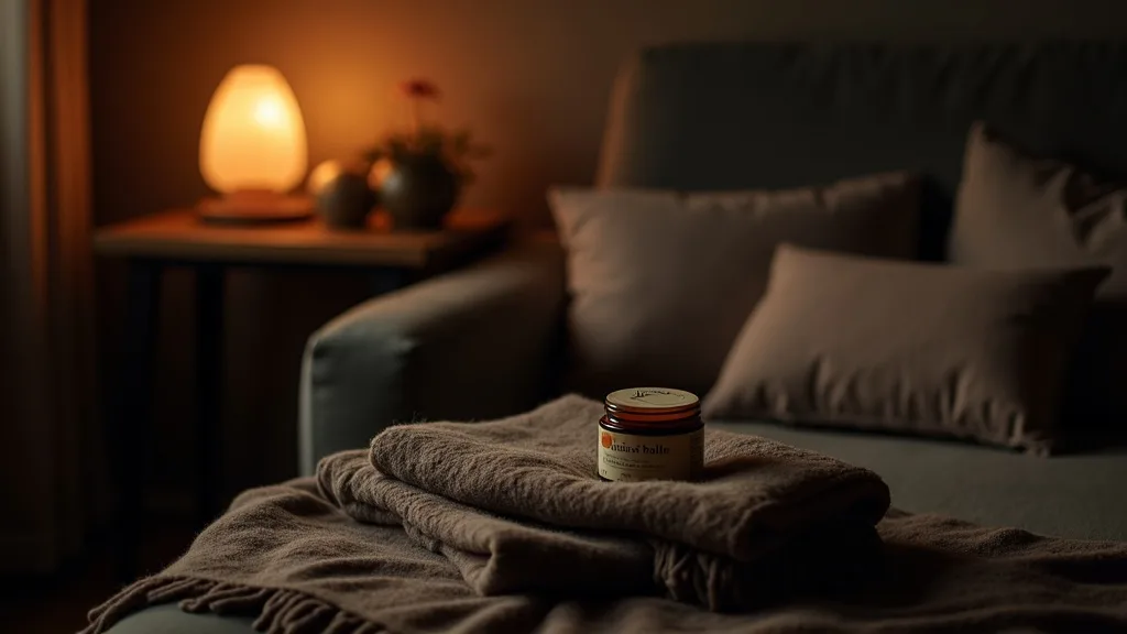 plaid de laine, coussins et baume d'arnica, lumière douce a Rennes